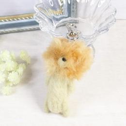 【*guunin*】さん / 胴長ちゃんキーホルダー(モジャ/薄ベージュ)