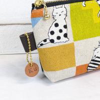 【Atelier Ku】浅型ファスナーポーチ(ネコ)