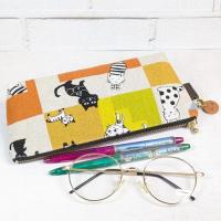 【Atelier Ku】浅型ファスナーポーチ(ネコ)