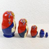 【ロシア】国旗色女の子マトリョーシカ・5個型②