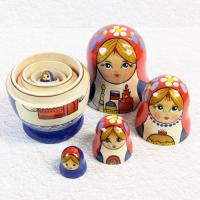 【ロシア】国旗色女の子マトリョーシカ・5個型②
