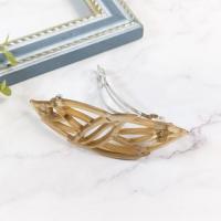 【FRANCE】リーフ透かしバレッタ(ブラウン)