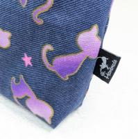 【Atelier Ku】さん / ストッパー付き巾着 (紫ネコ)