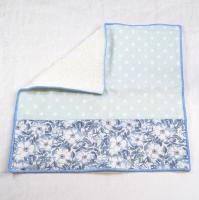 【屋根の小鳩】さん / リバティ&ガーゼ ハンカチ(薄水色水玉ガーゼ)