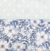 【屋根の小鳩】さん / リバティ&ガーゼ ハンカチ(薄水色水玉ガーゼ)