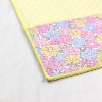 【屋根の小鳩】さん / リバティ&ガーゼ ハンカチ(イエロー水玉ガーゼ)