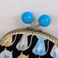 【Angela】さん / あめ玉がま口ポーチ(ネコ・ブラック)