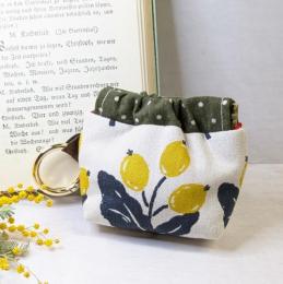 【Angela】さん / カラビナ付きミニバネ口ポーチ (フラワー)