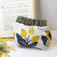 【Angela】さん / カラビナ付きミニバネ口ポーチ (フラワー)