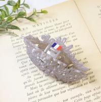 【FRANCE】フローラルバンスクリップ(グレー)