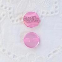 プラスチックボタン(グリッター/ピンク)