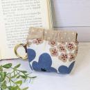 【Angela】さん / カラビナ付きミニバネ口ポーチ (北欧風花柄)