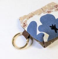 【Angela】さん / カラビナ付きミニバネ口ポーチ (北欧風花柄)