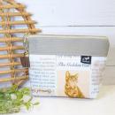 【Atelier Ku】さん / 16cmファスナーポーチ (ねこ・ベージュ)