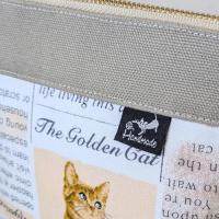 【Atelier Ku】さん / 16cmファスナーポーチ (ねこ・ベージュ)