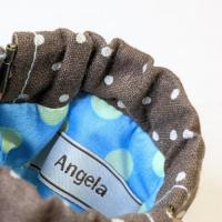 【Angela】さん / カラビナ付きミニバネ口ポーチ (フラワー・イエロー)