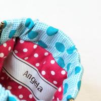 【Angela】さん / カラビナ付きミニバネ口ポーチ (バード・オレンジ)