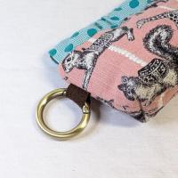 【Angela】さん / カラビナ付きミニバネ口ポーチ (メリーゴーランド・ピンク)