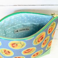 【Atelier Ku】さん / 18cmファスナーポーチ (ローズ・グレー)