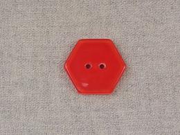 【チャルカ】ハンガリーのプラスチックボタン 六角形(赤)