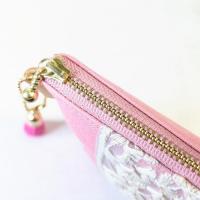 【Atelier Ku】さん / インド刺繍リボンファスナーポーチ (ピンク)