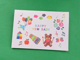【nana】出産祝いカード(くまと木琴)