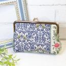 【Angela】さん / カードサイズミニがま口ポーチ (パッチワーク/ネイビー)