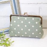 【Angela】さん / カードサイズミニがま口ポーチ (パッチワーク/ネイビー)