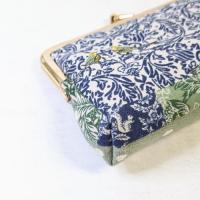 【Angela】さん / カードサイズミニがま口ポーチ (パッチワーク/ネイビー)