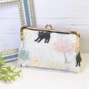 【Angela】さん / カードサイズミニがま口ポーチ (ねこと森)