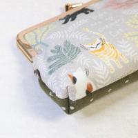 【Angela】さん / カードサイズミニがま口ポーチ (ねこと森)