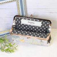 【Angela】さん / カードサイズミニがま口ポーチ (ねこと森)