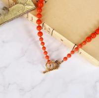 【Humming♪Heart】アクリル大玉のネックレス(オレンジ)