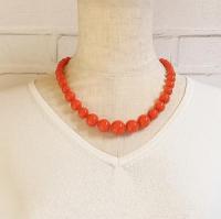 【Humming♪Heart】アクリル大玉のネックレス(オレンジ)