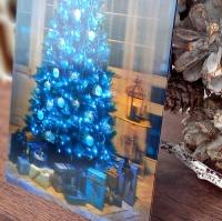 クリスマス・3Dポストカード(ブルー)