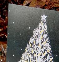 マツモトヨーコさんクリスマスイラストポストカード(ツリー白)