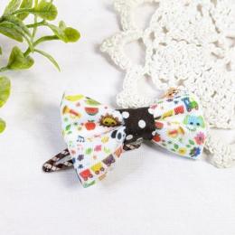 【nana】スリーピン[動物柄/ピン4cm/茶チェック]