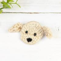 【comyu marché】さん/ニット刺繍ブローチ(トイプードル/顔)