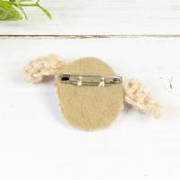 【comyu marché】さん/ニット刺繍ブローチ(トイプードル/顔)